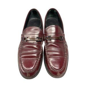TOD’S Penny Slip-On Loafers Men’s‎ Size 8 Burgundy Leather Dress Shoes Italy